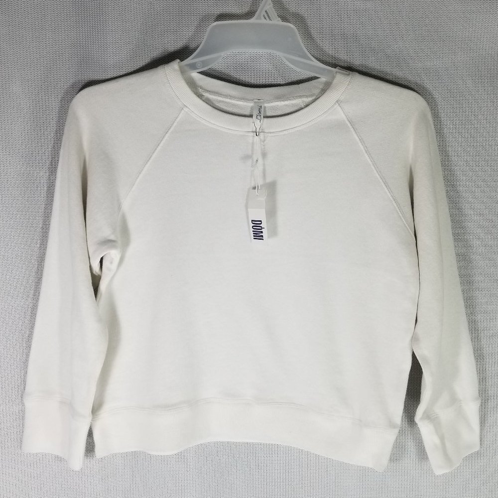 Domi Sleepwear Women’s Sweatshirt Color White - Crewneck Gold - Size XS S - NWT